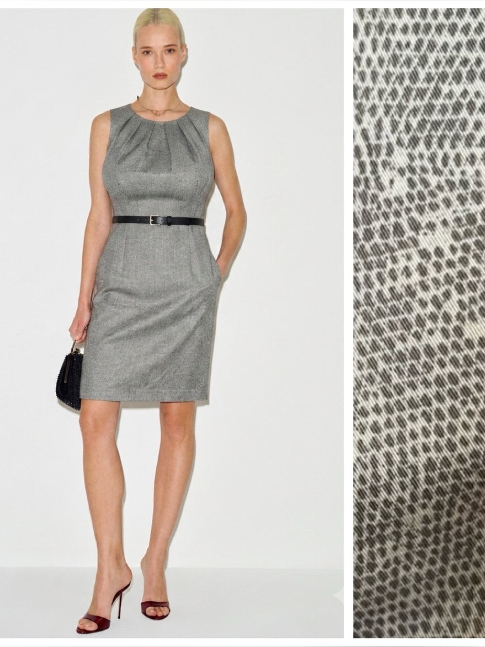 Michael Kors NEW Animal Snake Sheath Midi Dress 10 Belt Cotton Sleeveless Green